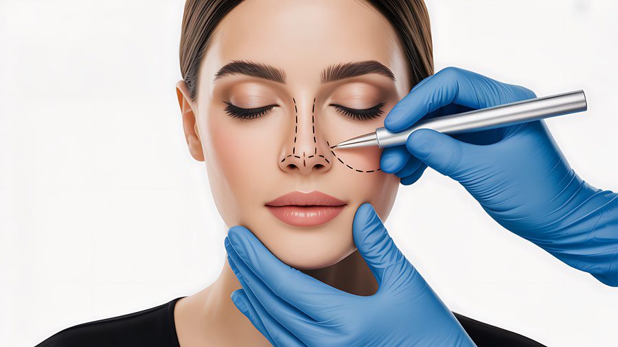women with pre-surgery markers for cosmetic surgery in Boynton beach